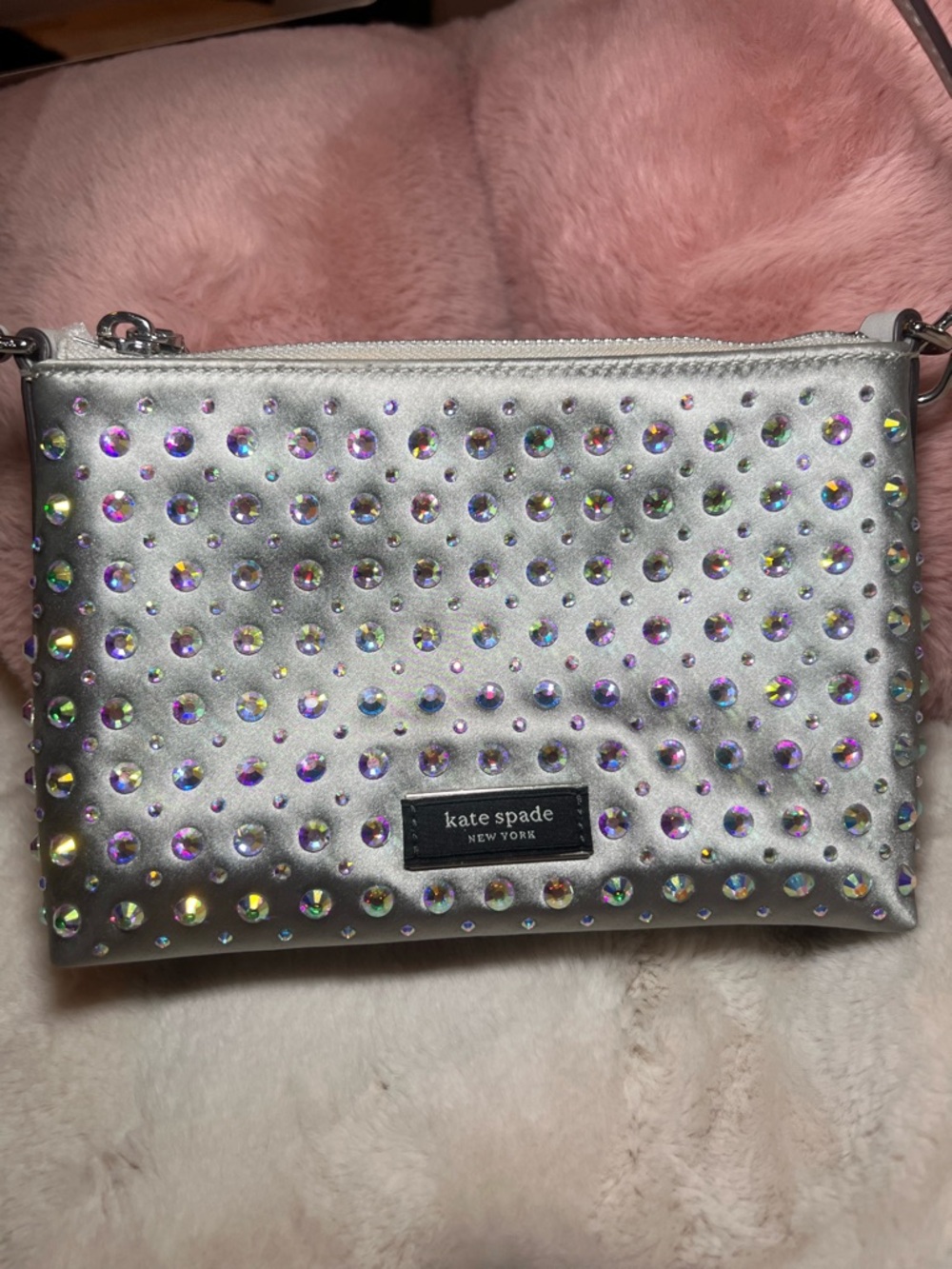 kate spade Silver Iridescent Studded Wristlet